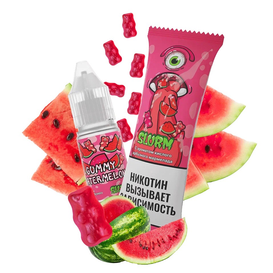 Slurm (Слёрм) с ароматом "Gummy Watermelon" (Кислый Арбузный Мармелад), объем: 10мл,  АТП